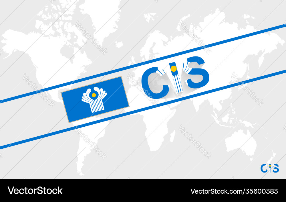 Cis flag and text Cis flag and text vector image