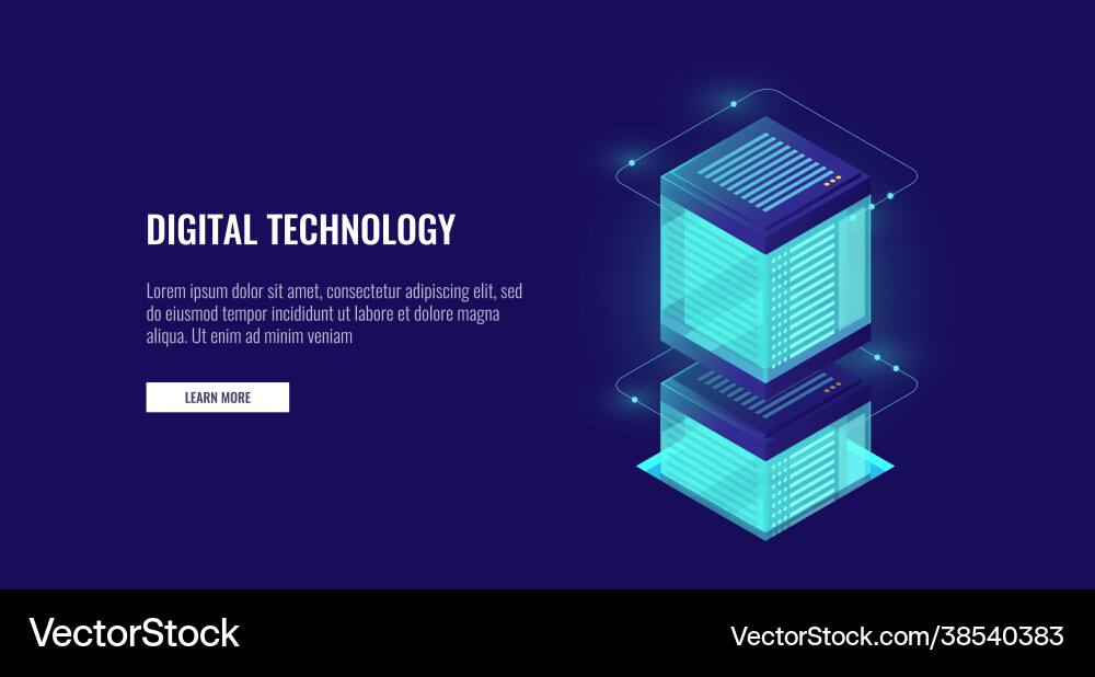 Cloud storage database isometric server room Cloud storage database isometric server room Vector Image
