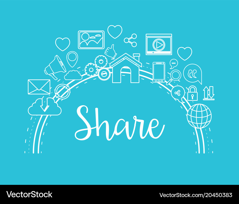 Color background of curve frame tech internet vector image
