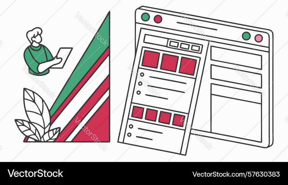 Creative ui design concept with data Vector Image