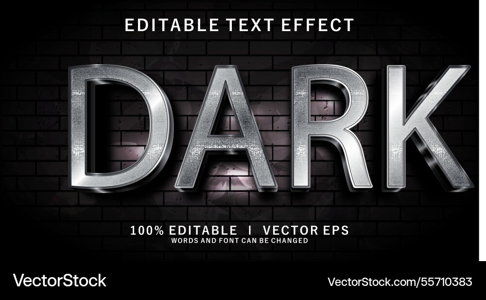 Dark 3d text effect with modern style design Dark 3d text effect with modern style design vector image