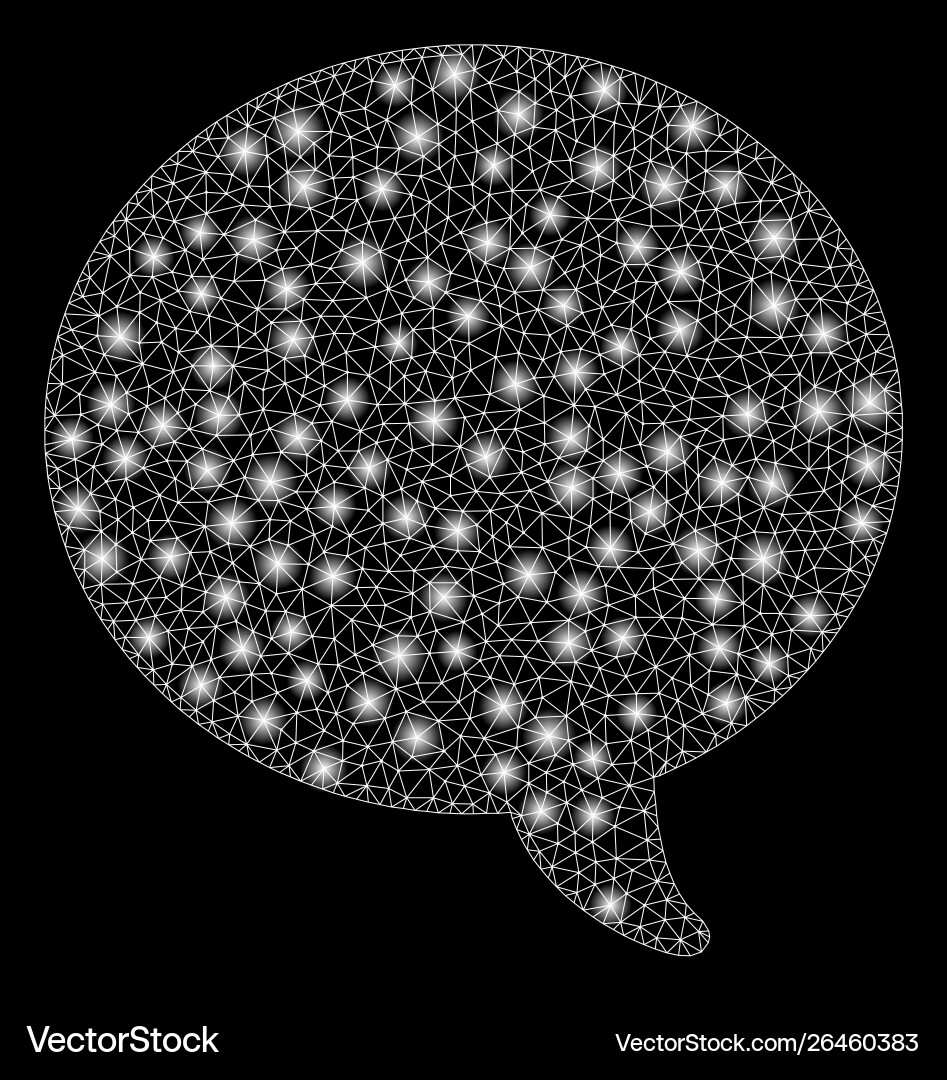 Flare mesh wire frame message bubble with vector image