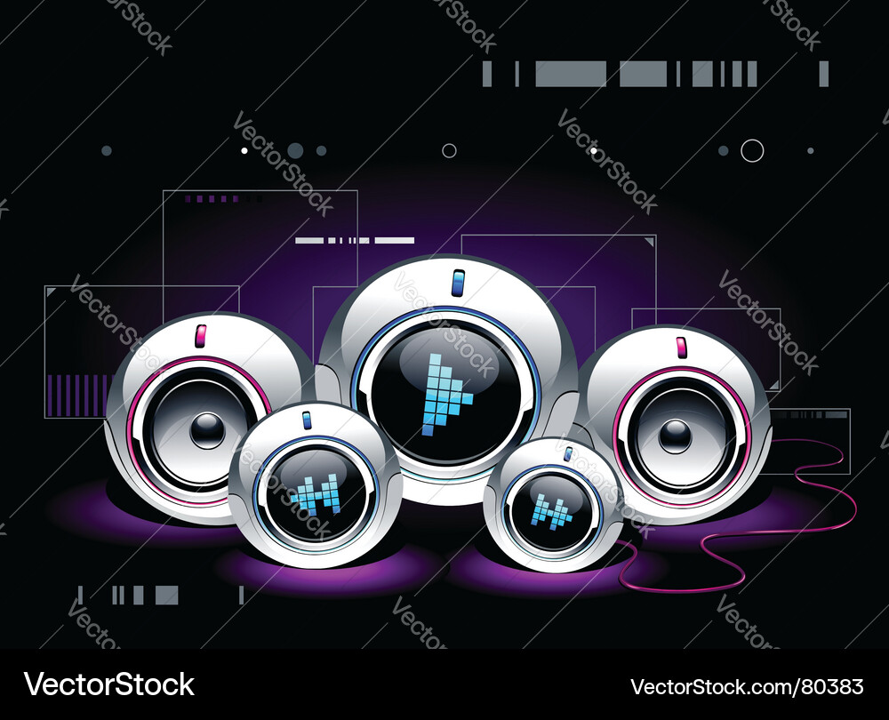 Futuristic Sound System Vector Image