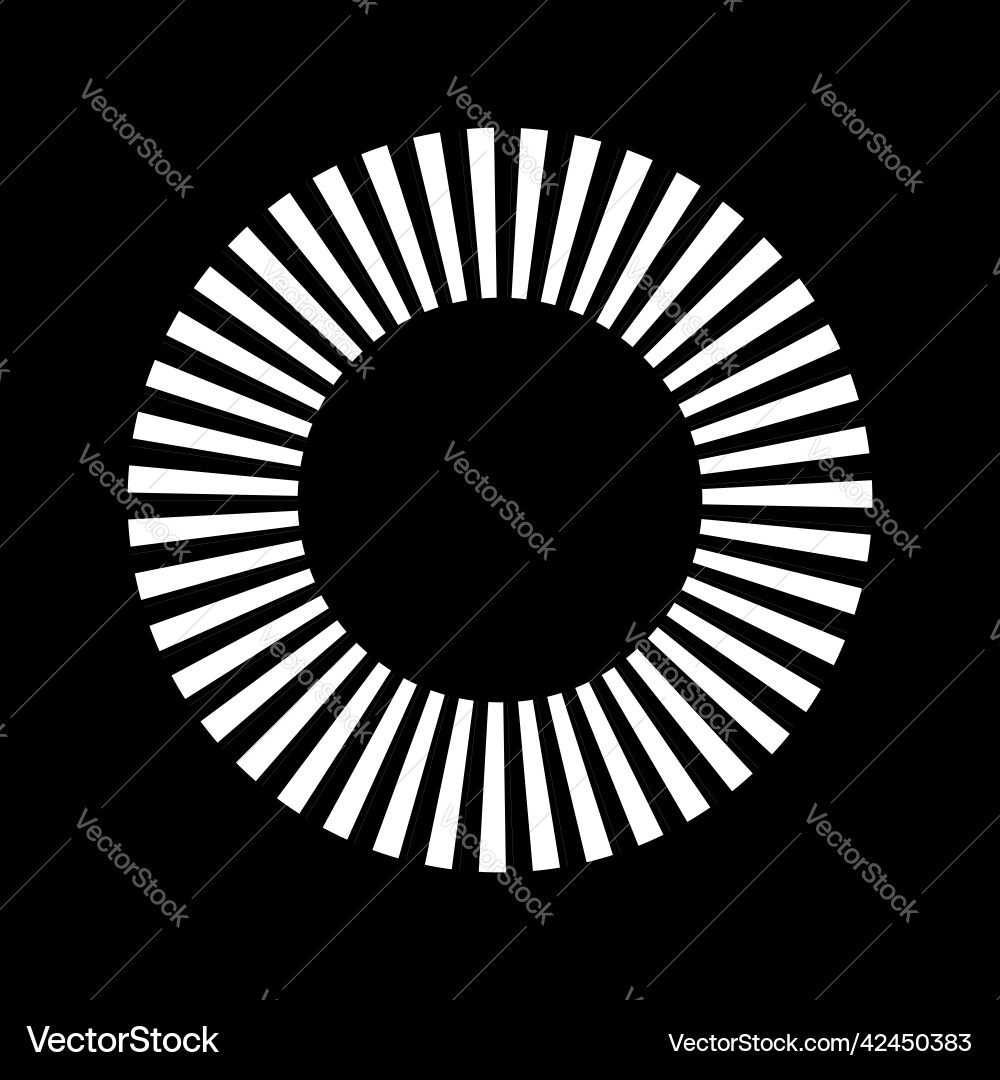 Geometric circle element with dashed lines radial Geometric circle element with dashed lines radial vector image