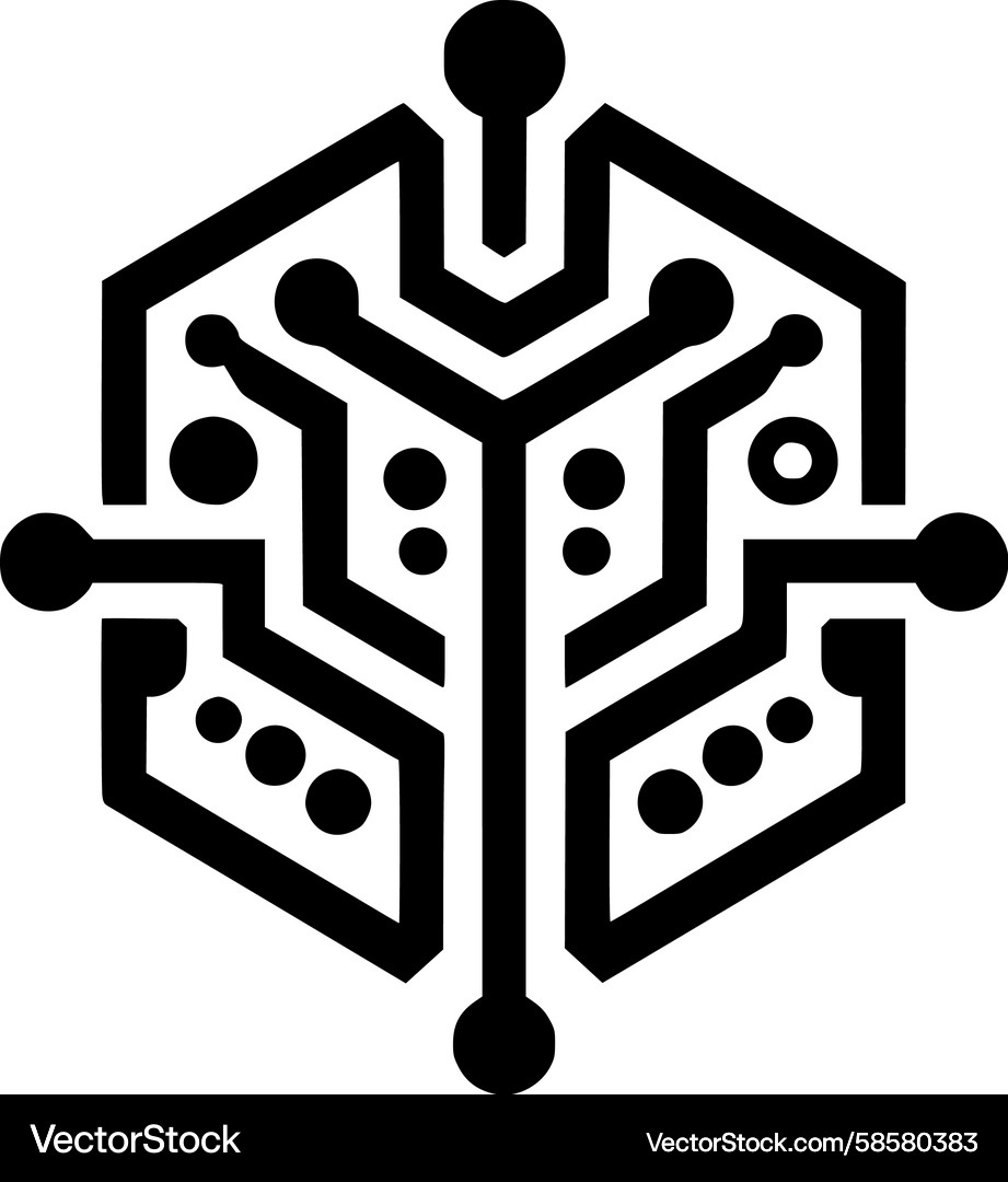 Hexagonal circuit network Vector Image