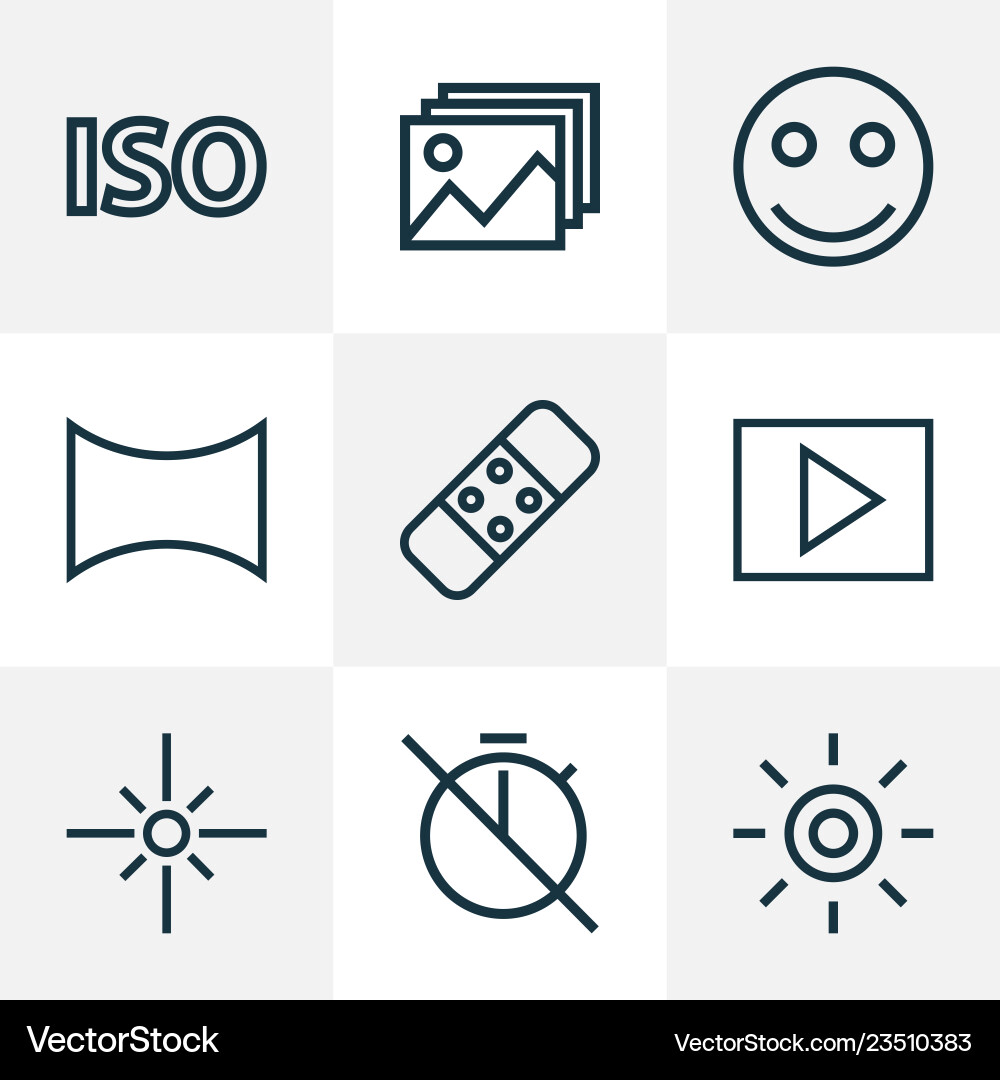 Image icons line style set with no timer wb Image icons line style set with no timer wb vector image