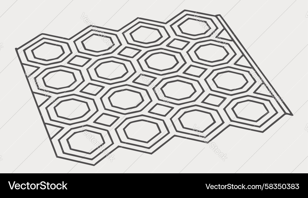 Isometric Hexagonal Grid Pattern Vector Image