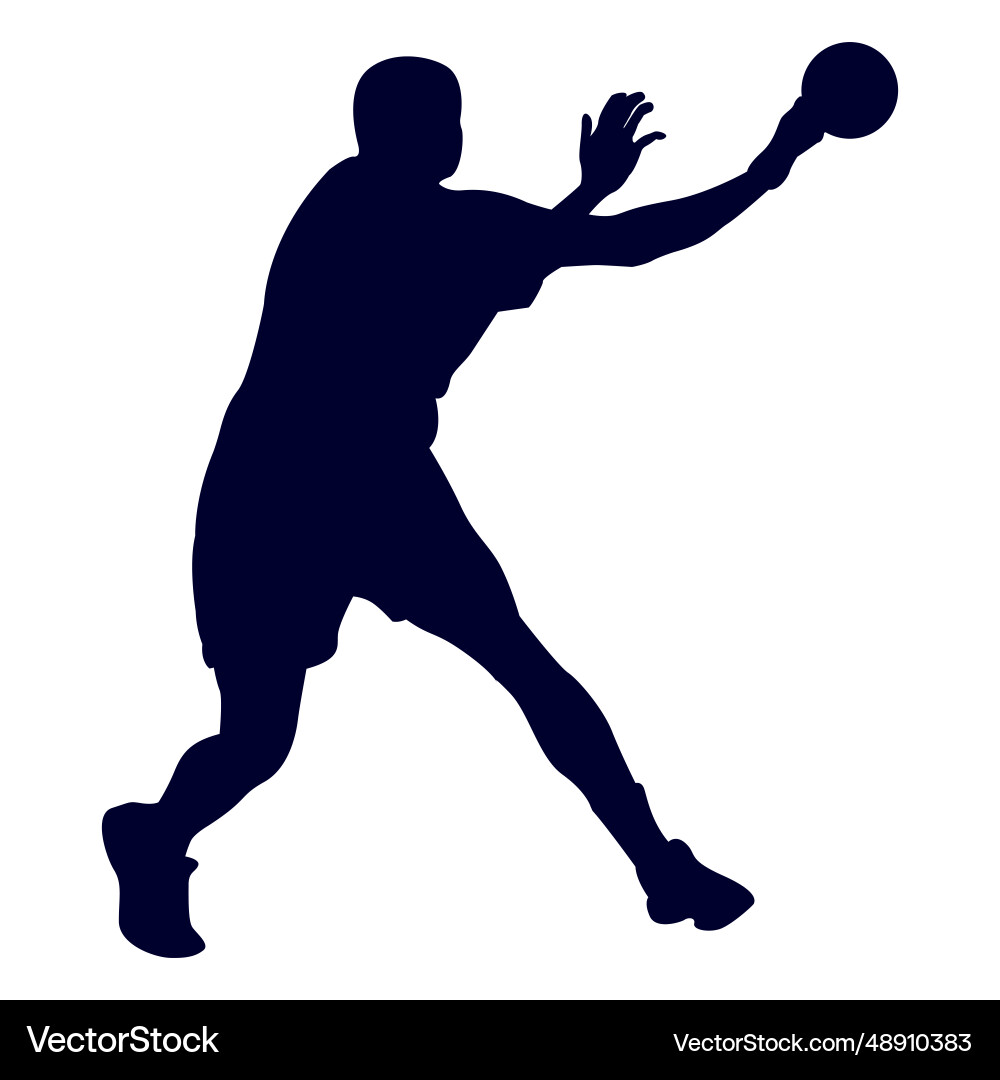 Man handball sport silhouette vector image