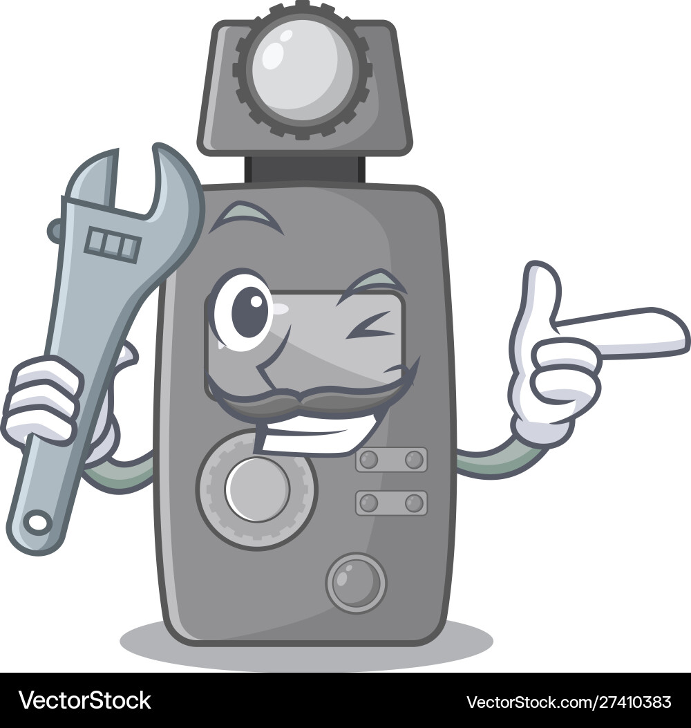 Mechanic light meter with in character Vector Image