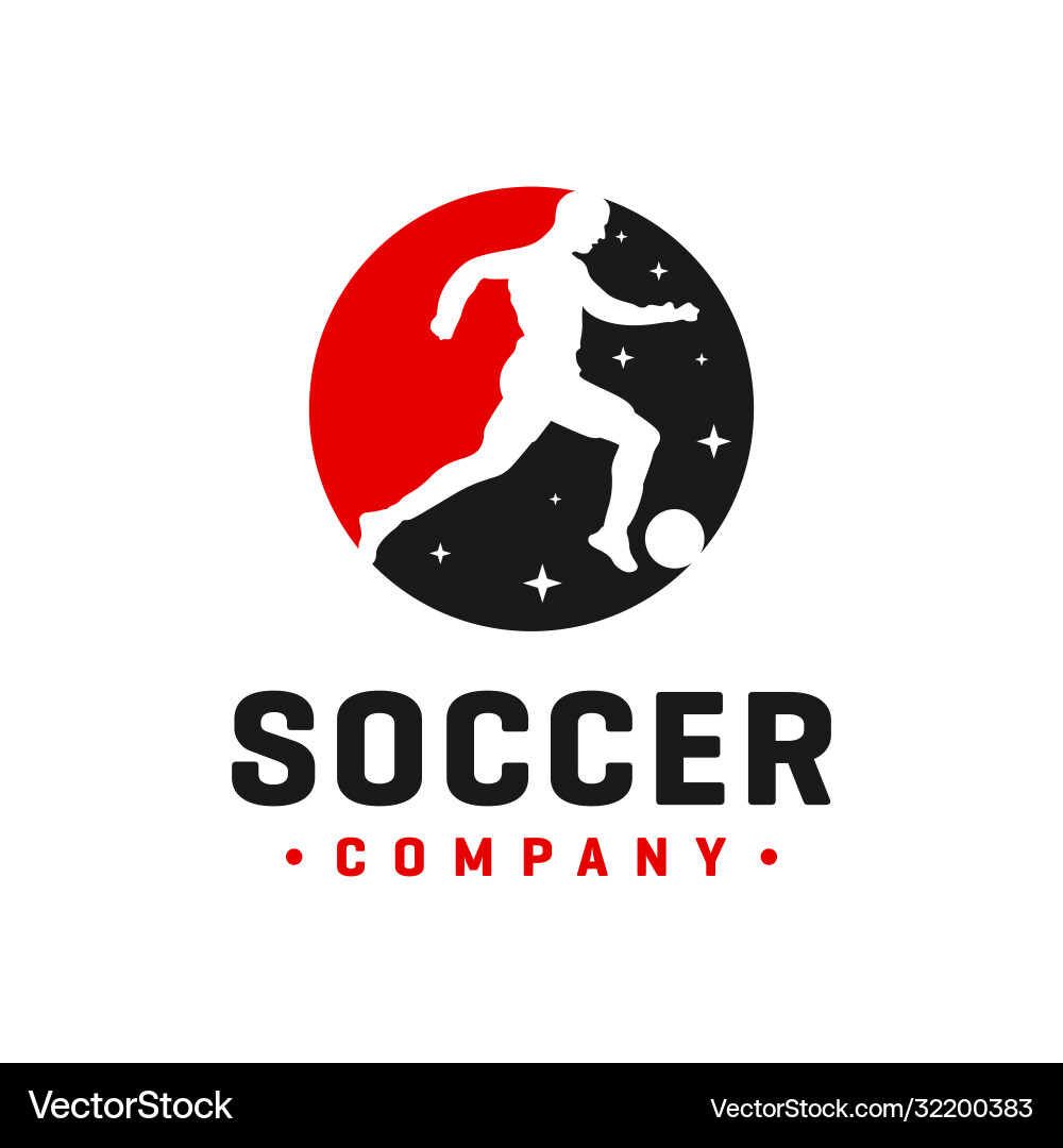 Modern Football Circle Logo Vector Image