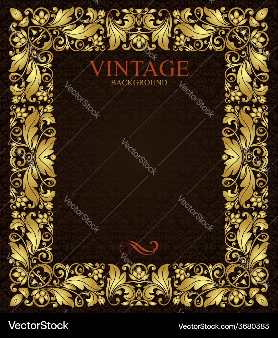 Vintage Gold Ornate Picture Frame Royalty Free Stock Photo