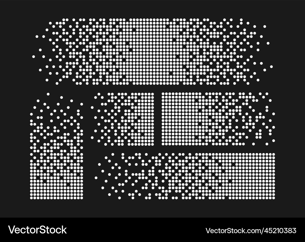 Pixel disintegration background halftone fragment vector image