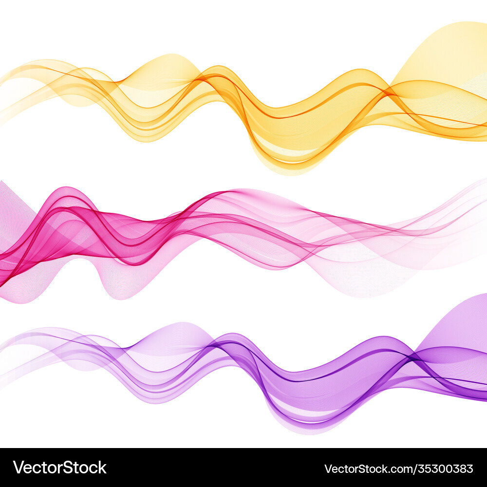 Set color abstract wave design element Set color abstract wave design element vector image