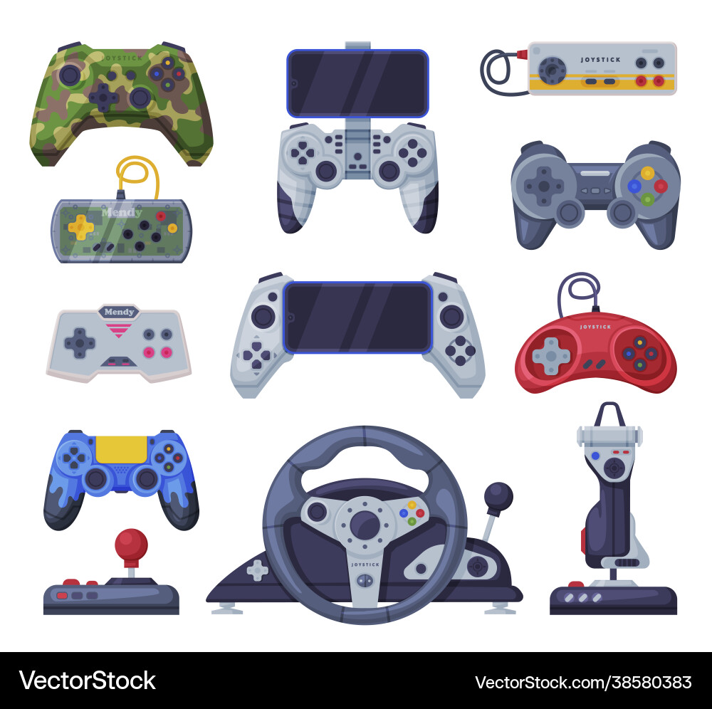 Set game console controllers video Set game console controllers video vector image