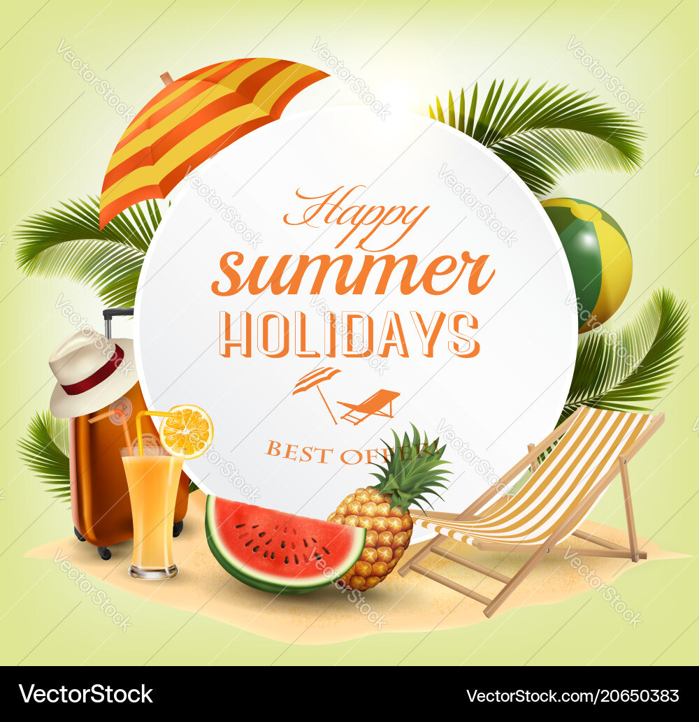 Summer vacation concept background Royalty Free Vector Image