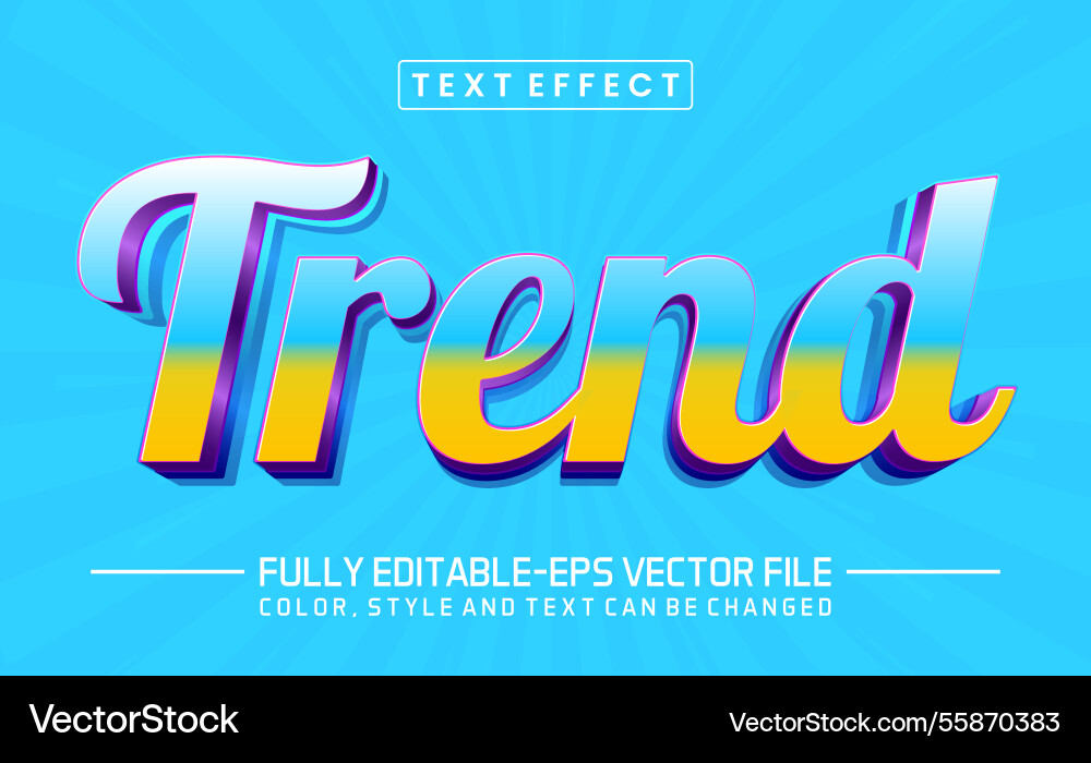 Trend font text effect editable Trend font text effect editable vector image