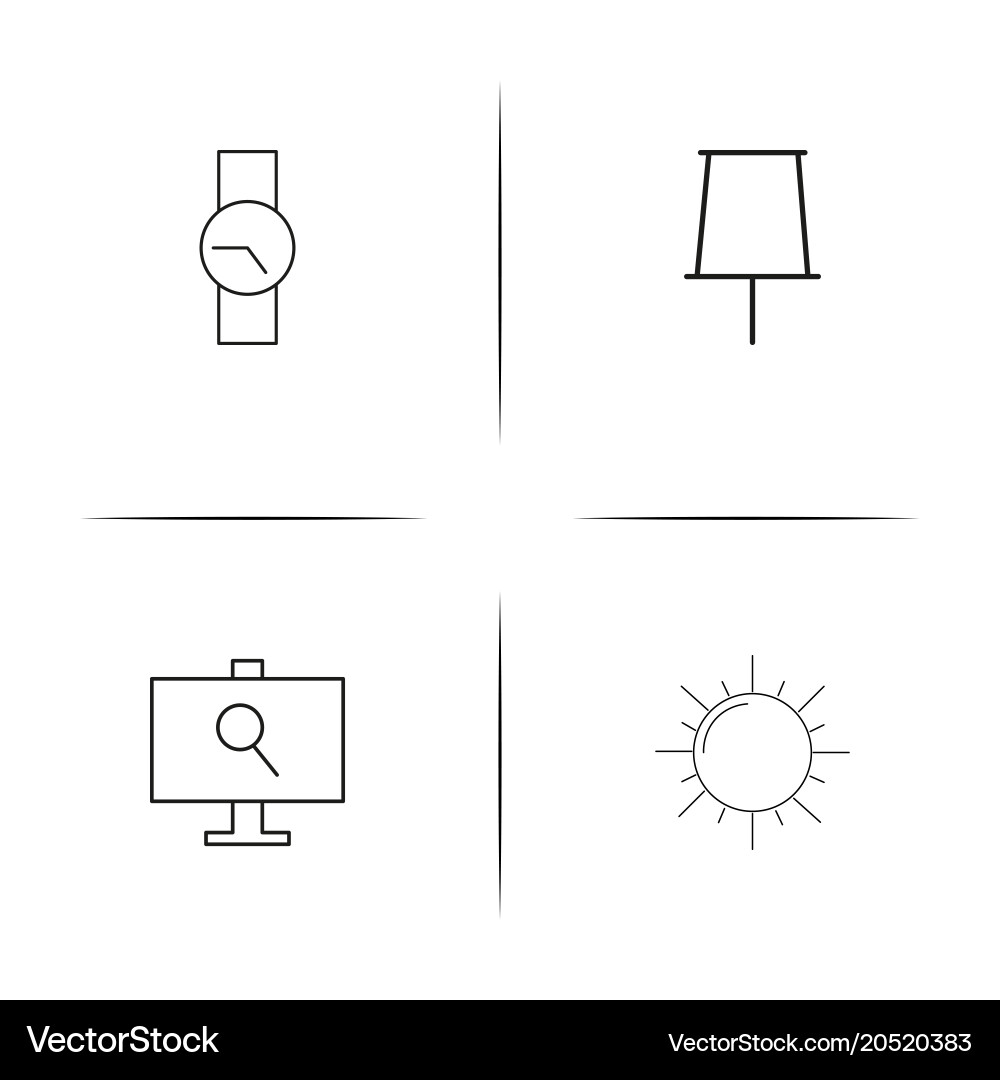 User interface simple linear icons set outlined vector image