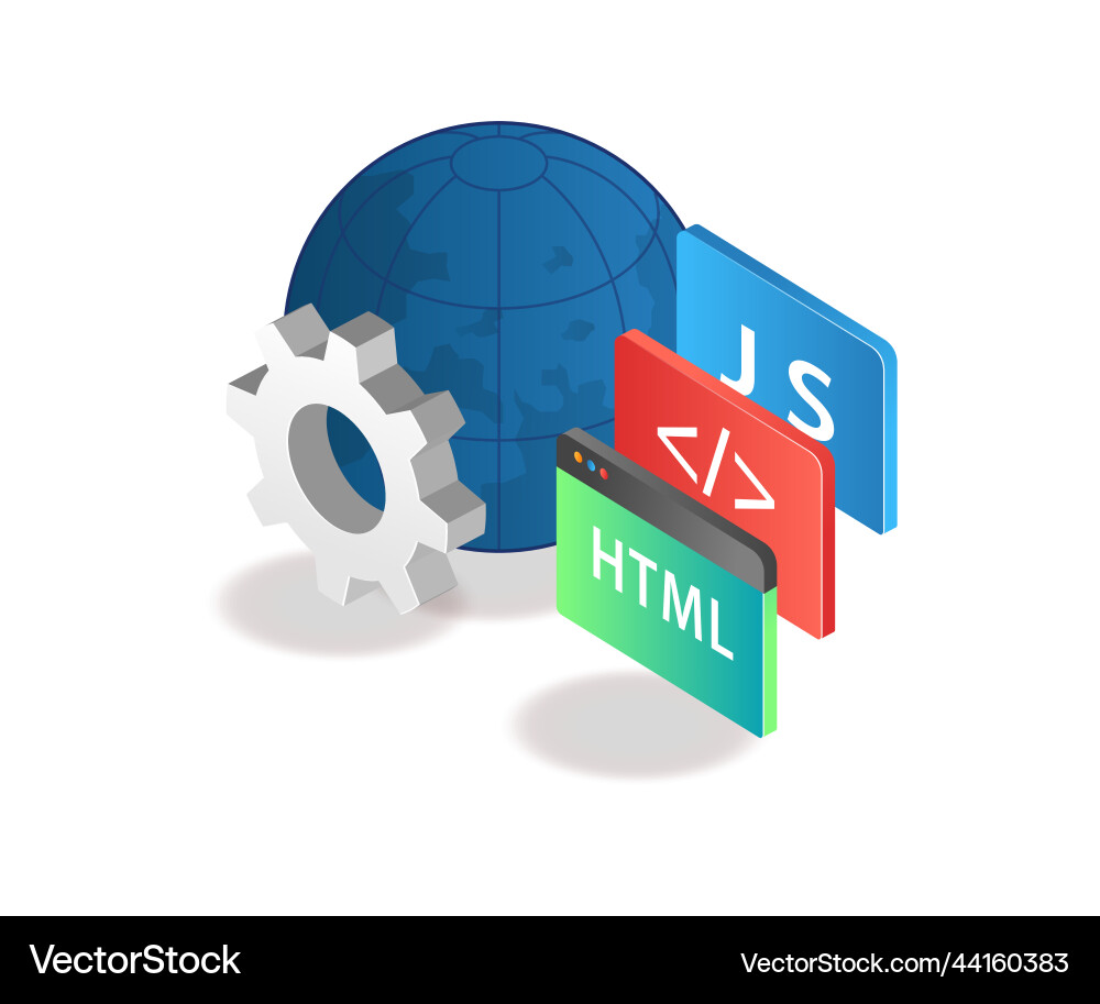 Various programming languages to create web Various programming languages to create web vector image