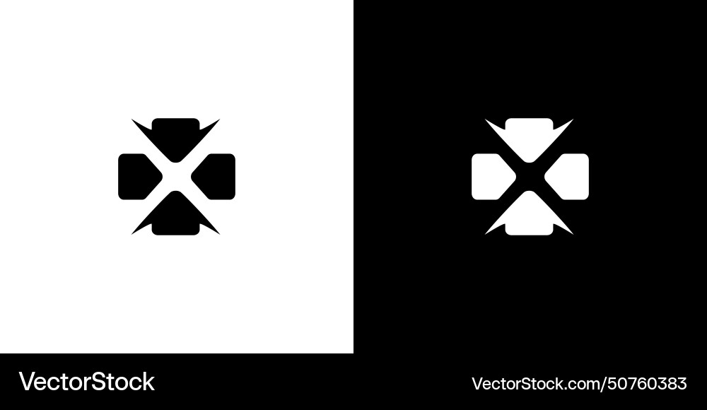 X plus logo design is unique and modern Royalty Free Vector