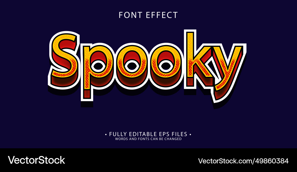 3d sticker style font effect with halftone pattern vector image