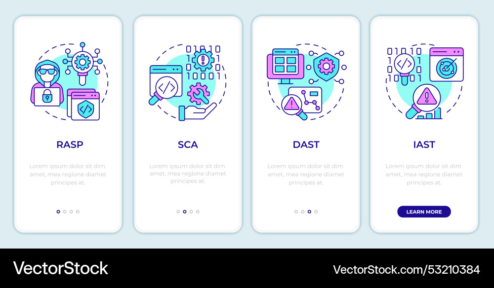Application security tools onboarding mobile app Application security tools onboarding mobile app vector image