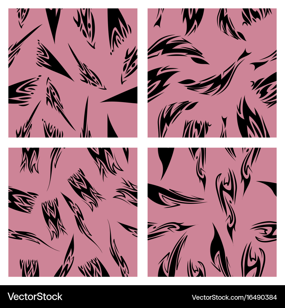 Assembly of patterns in striped style vector image