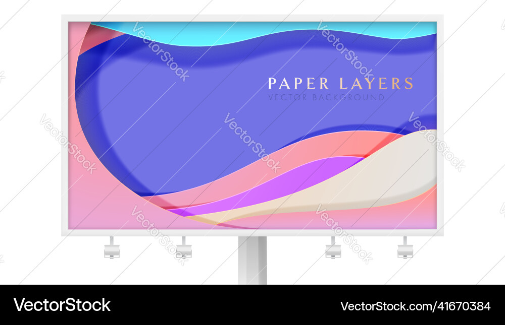 Billboard with multi colors background in paper Billboard with multi colors background in paper Vector Image