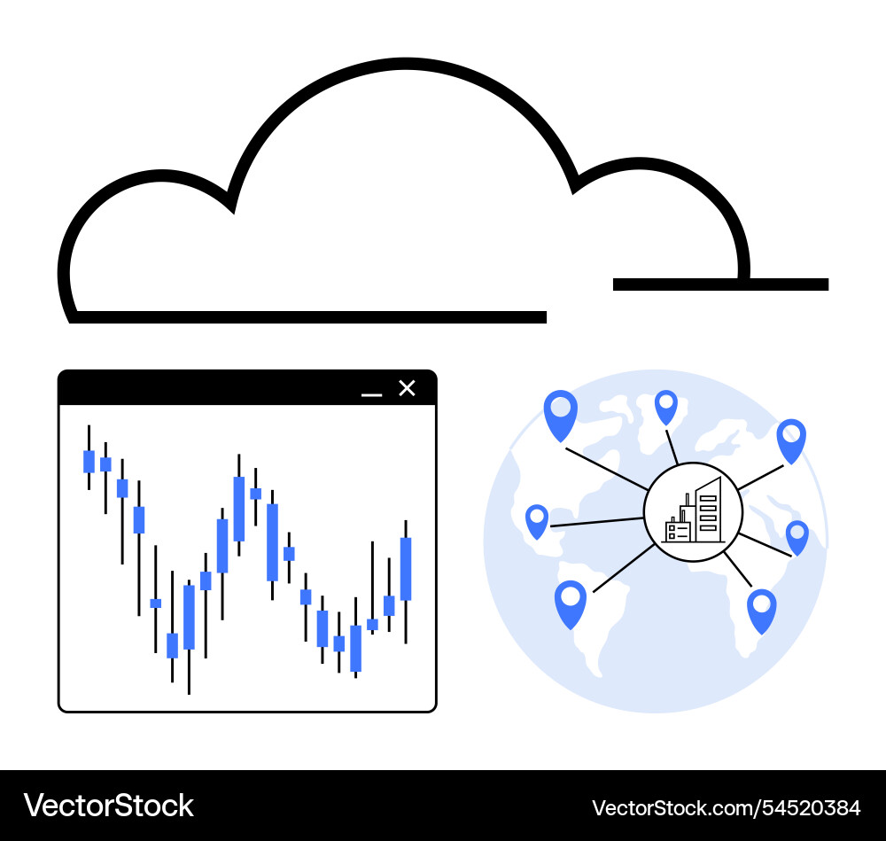 Cloud computing with global connectivity stock Cloud computing with global connectivity stock vector image