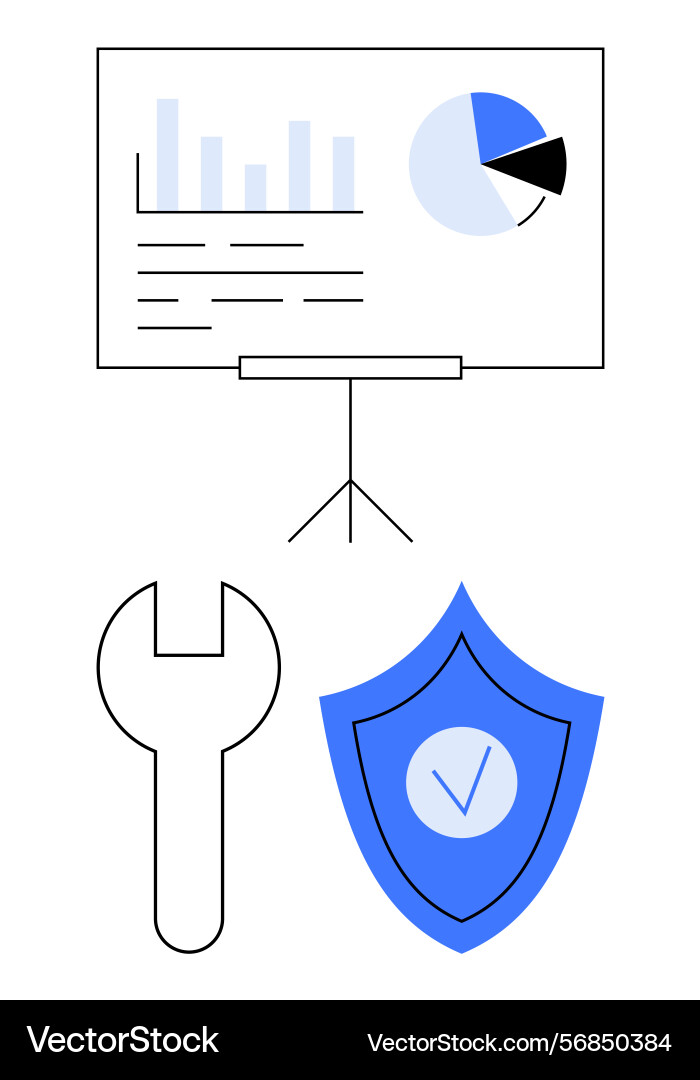 Data presentation with analytics board security Data presentation with analytics board security Vector Image