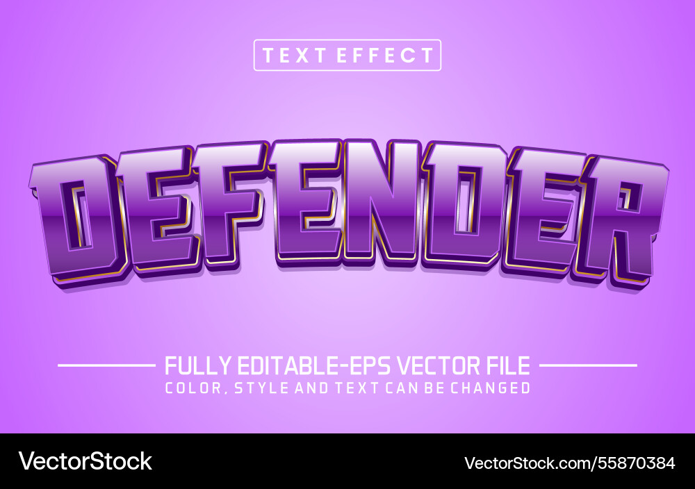 Defender font text effect editable vector image