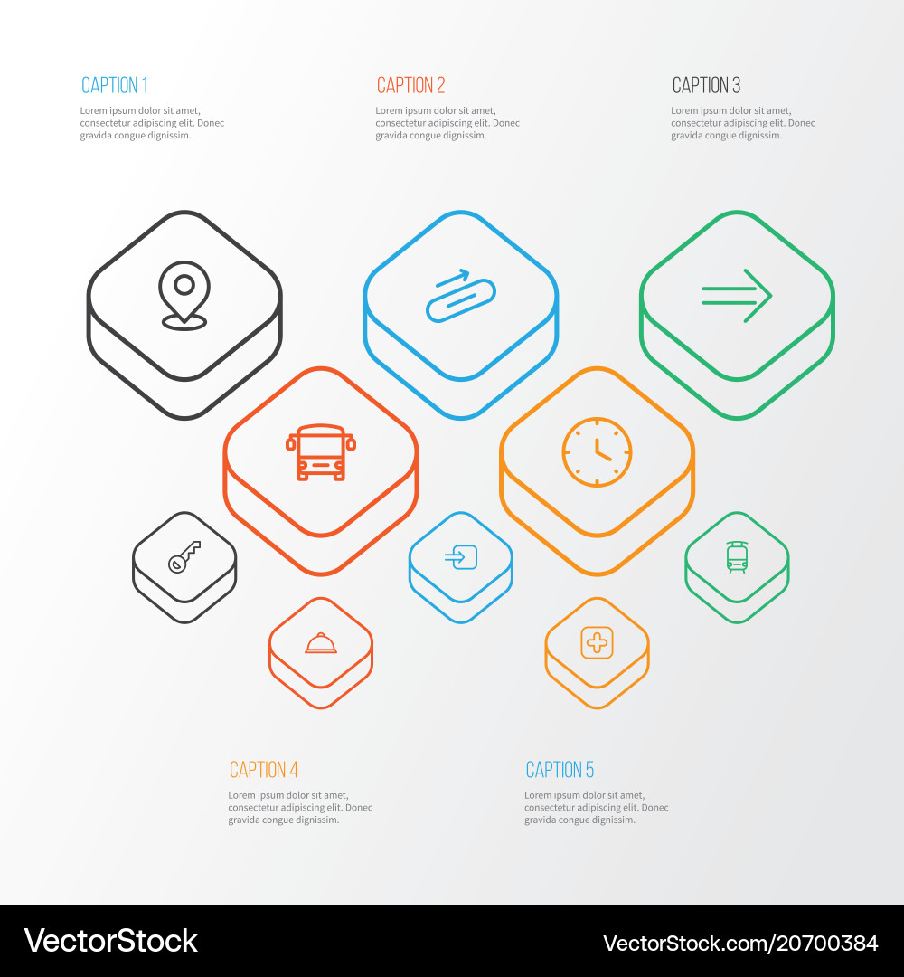 Direction icons line style set with train way Direction icons line style set with train way vector image