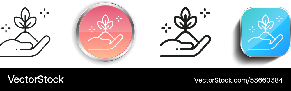 Eco friendly icon thin linear regular and button Eco friendly icon thin linear regular and button vector image
