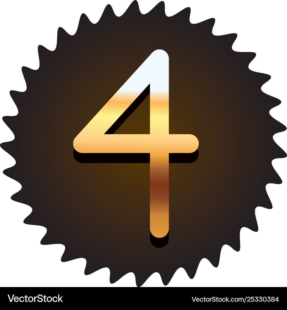 Four font number Vector Image