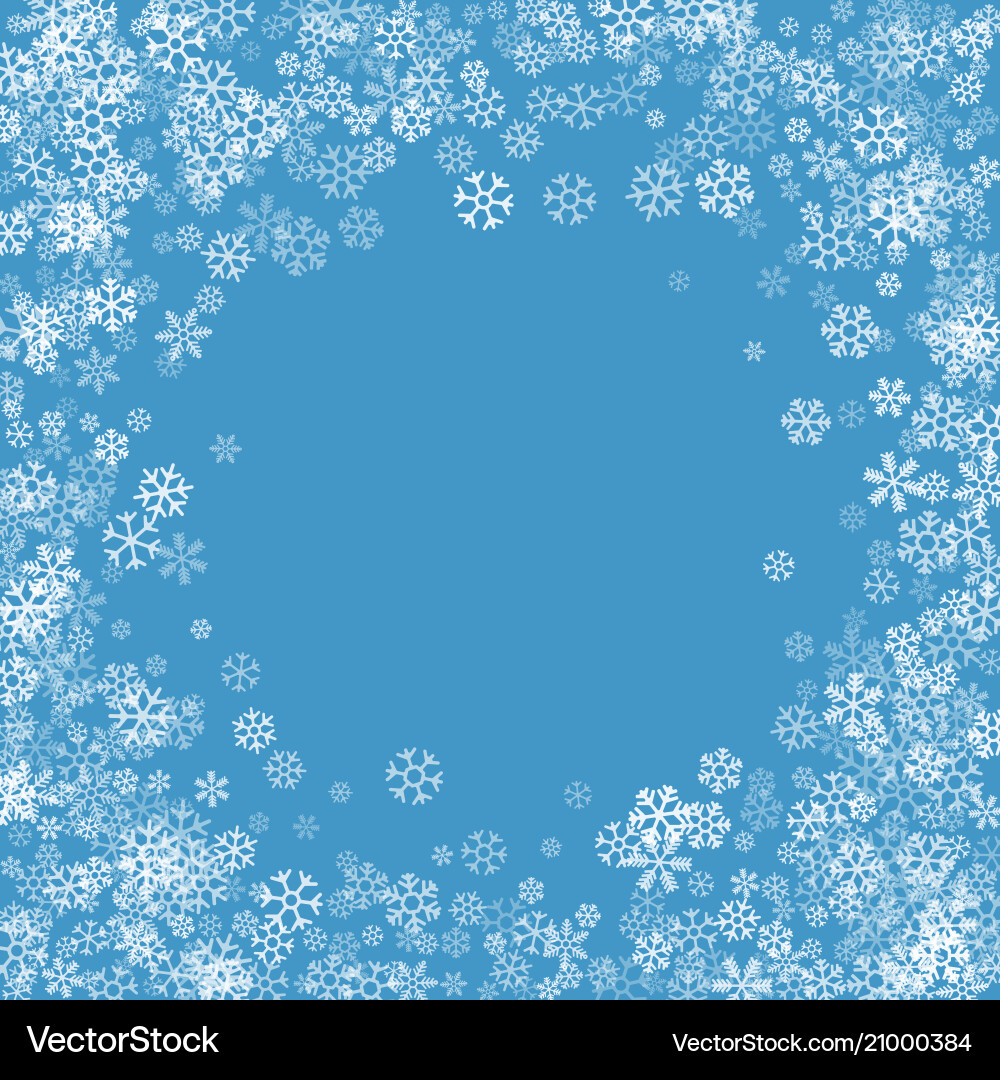 Frame or border of random scatter snowflakes Frame or border of random scatter snowflakes Vector Image