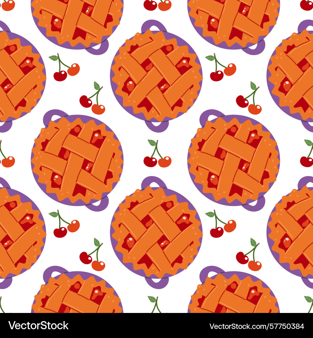 Fruit pie seamless pattern for hello Vector Image