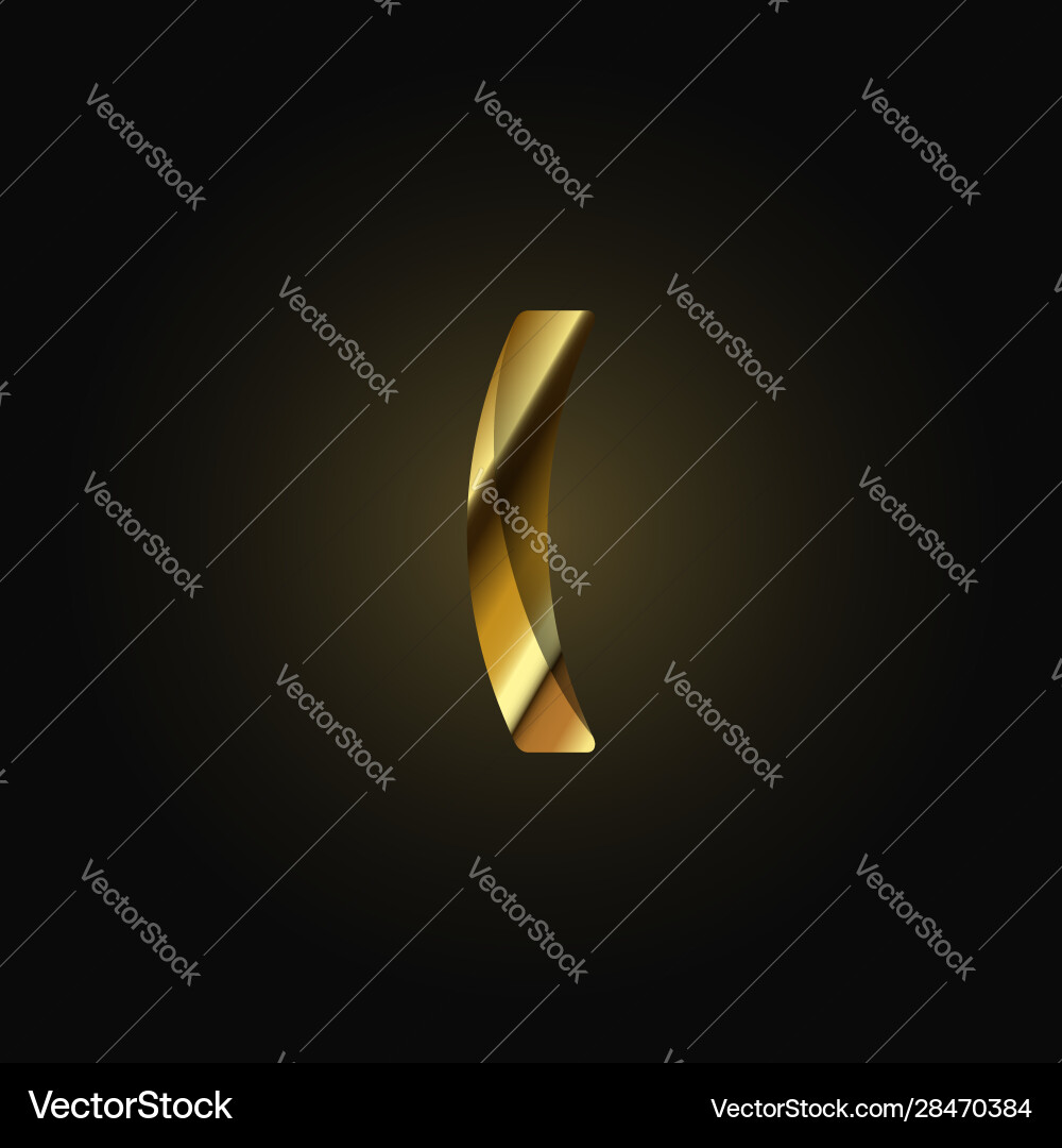 Gold paper folded character from a typeset Vector Image