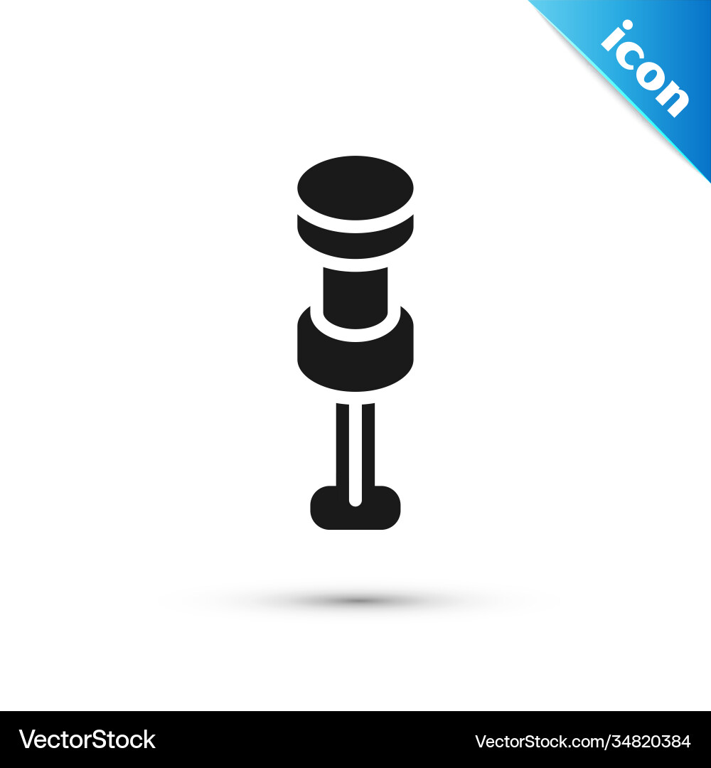Grey push pin icon isolated on white background Grey push pin icon isolated on white background Vector Image