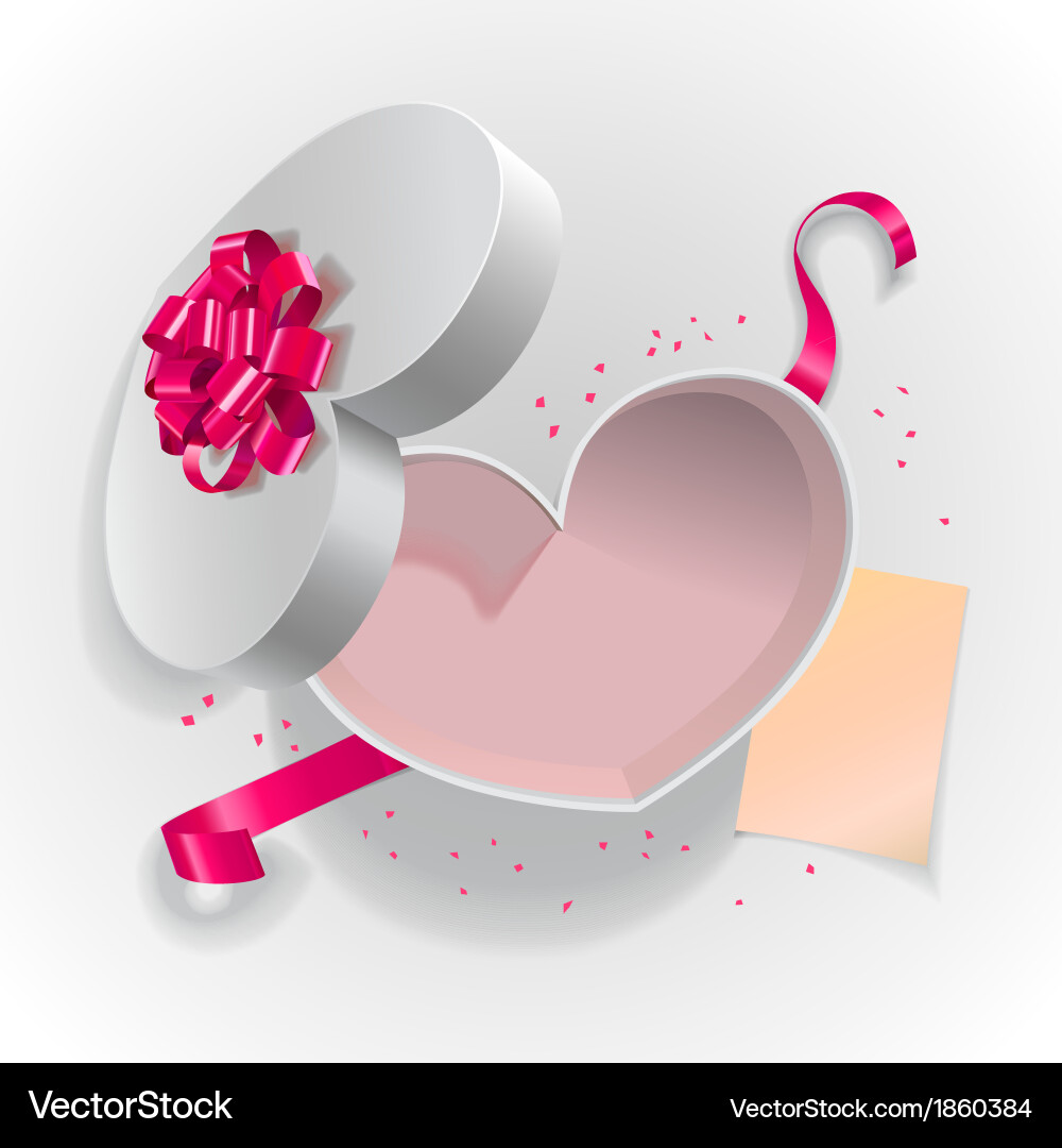 Heart box shape Royalty Free Vector Image - VectorStock