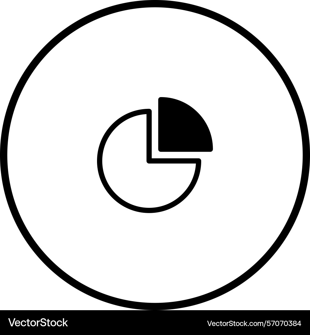 Infographic circle chart icon representing data Infographic circle chart icon representing data vector image