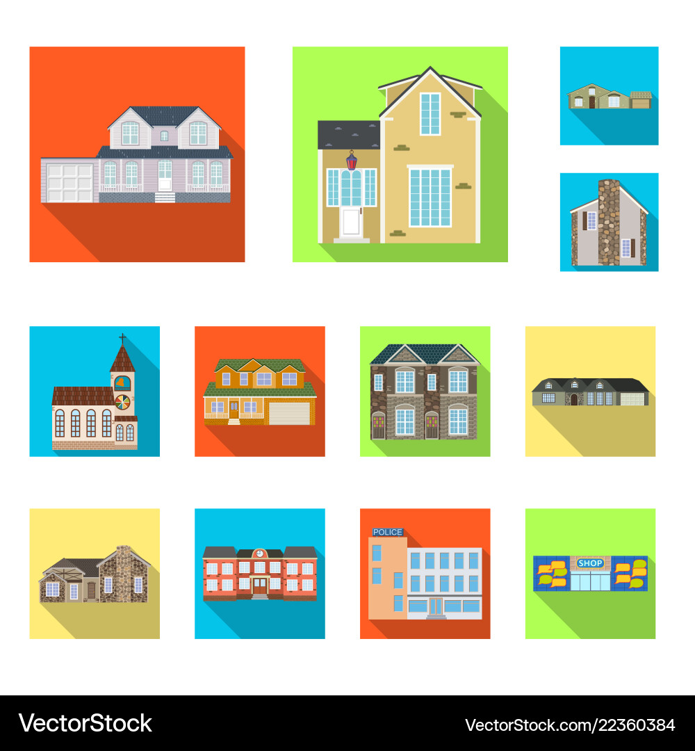 Isolated object of building and front icon Isolated object of building and front icon vector image