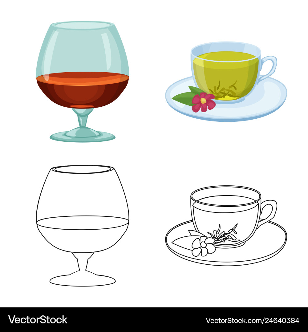 Isolated object of drink and bar logo set Vector Image
