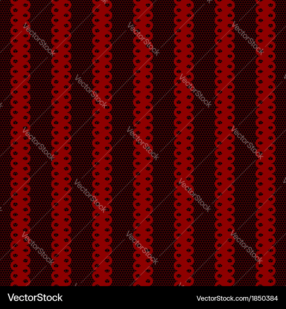 Lace with vertical red borders Vector Image