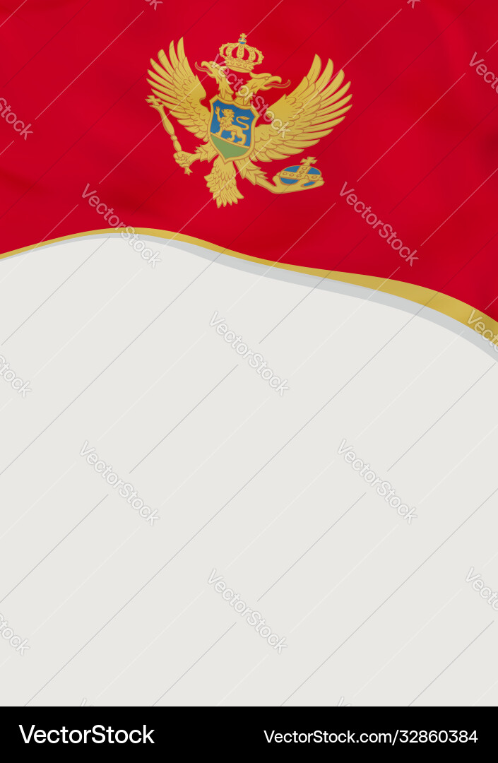 Leaflet design with flag montenegro template Vector Image