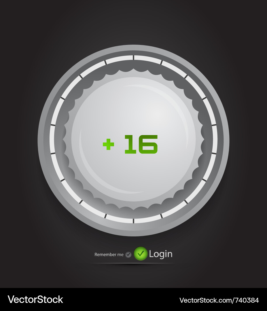 Login page with tune button vector image