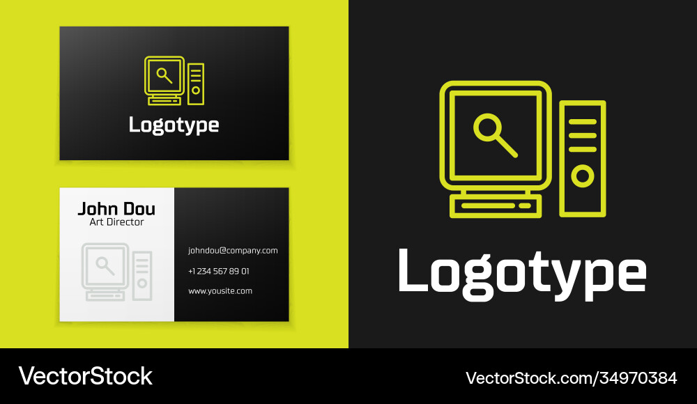 Logotype line search on computer screen icon Logotype line search on computer screen icon vector image