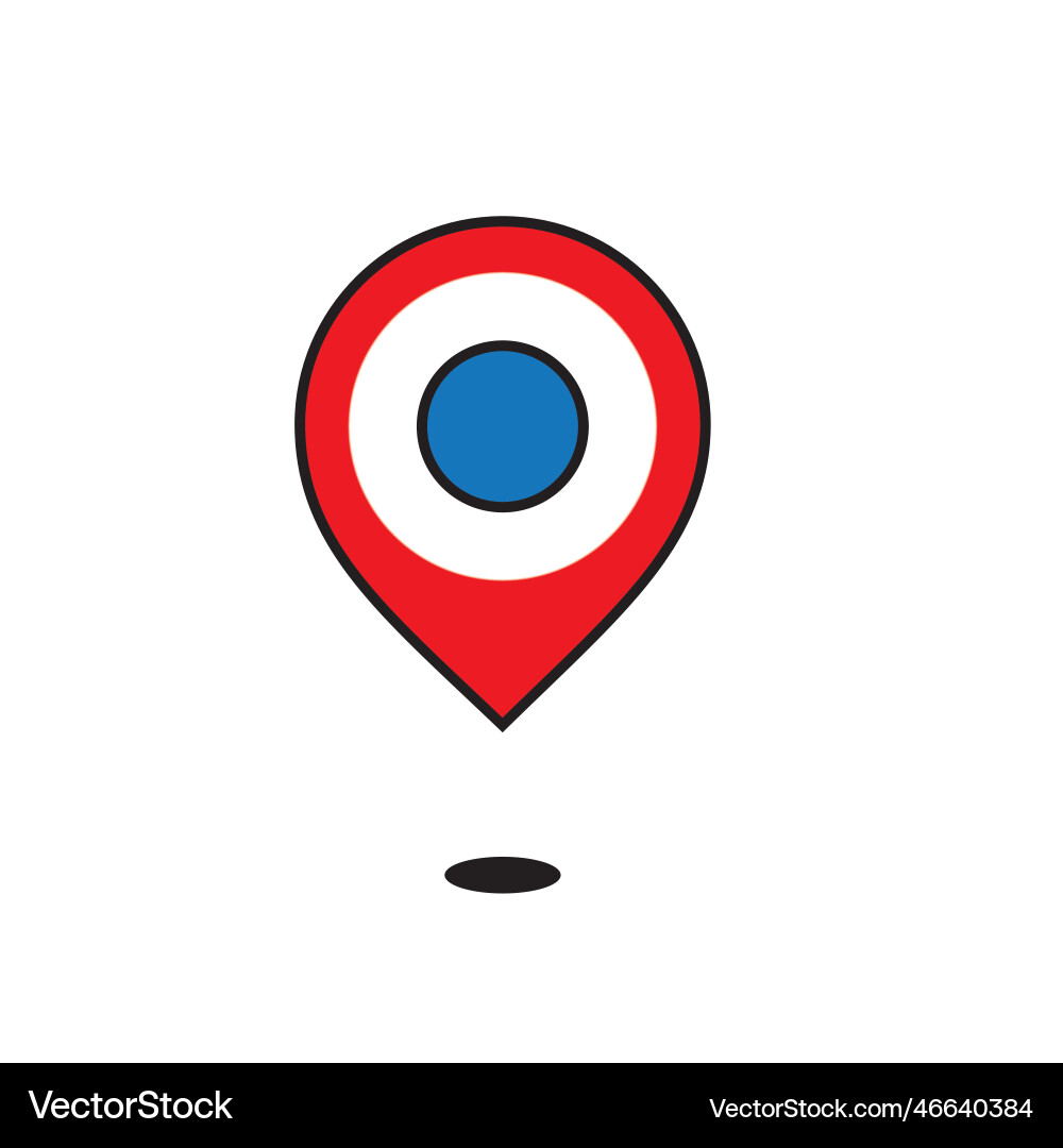 Map pointer icon on white background Map pointer icon on white background vector image
