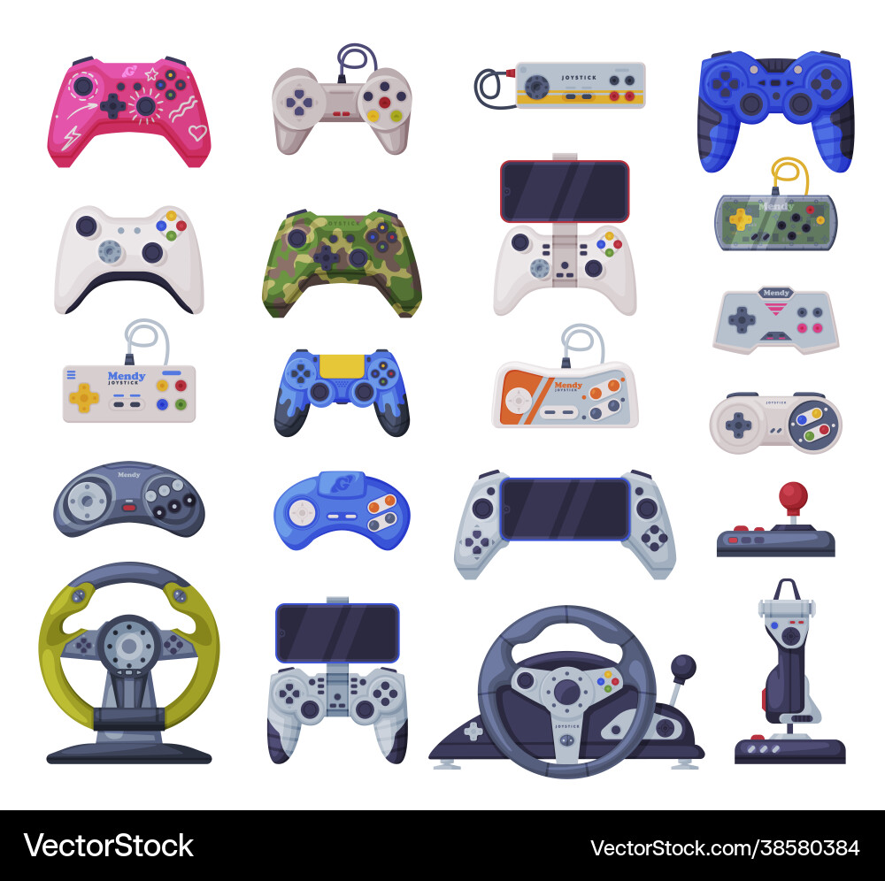 Modern Game Controllers Collection vector image