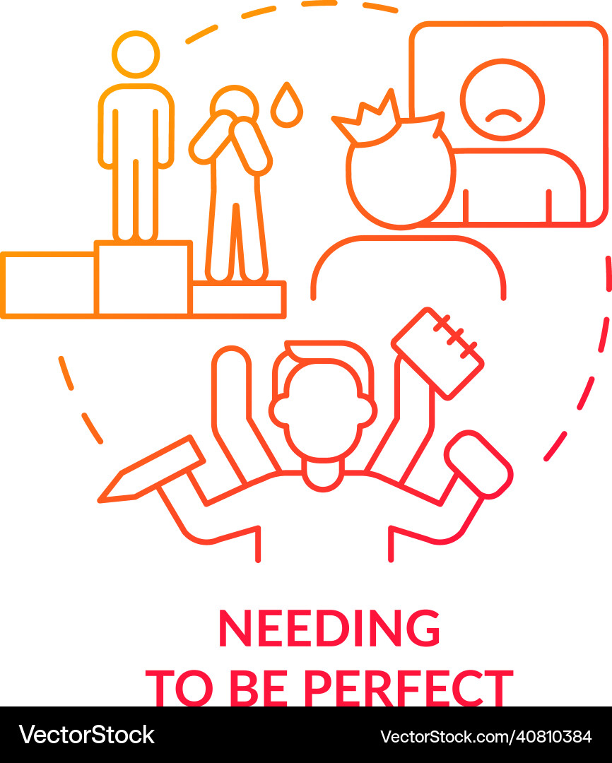 Needing to be perfect red gradient concept icon Needing to be perfect red gradient concept icon vector image