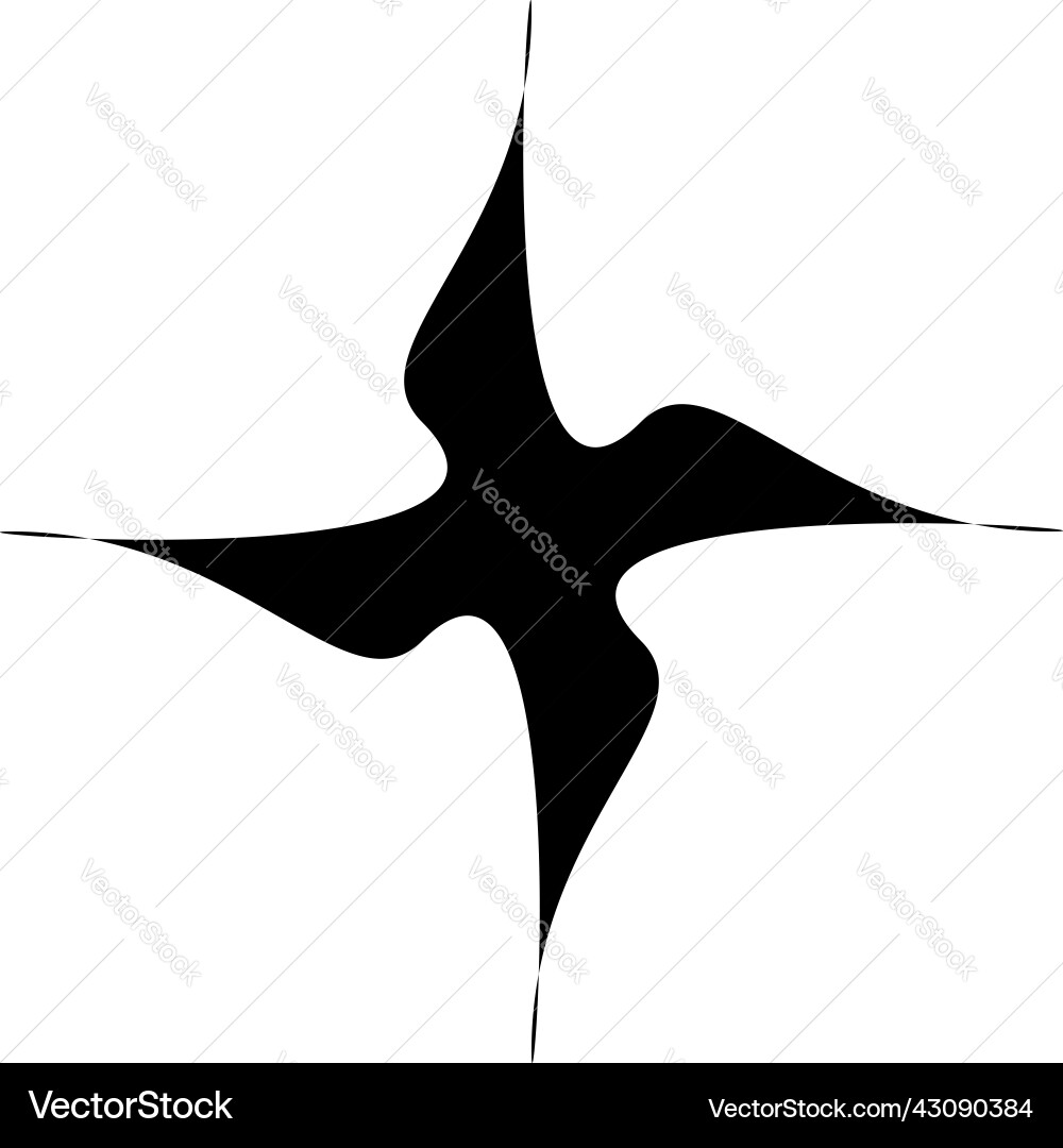 Radial radiating star shape element Vector Image