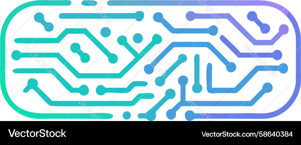 Rounded gradient circuit board pattern design Vector Image
